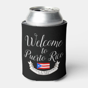 Welcome to Puerto Rico Destination Wedding Favour Can Cooler