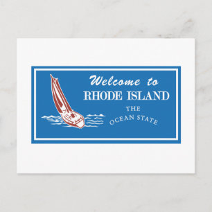 Welcome to Rhode Island - USA Road Sign Postcard