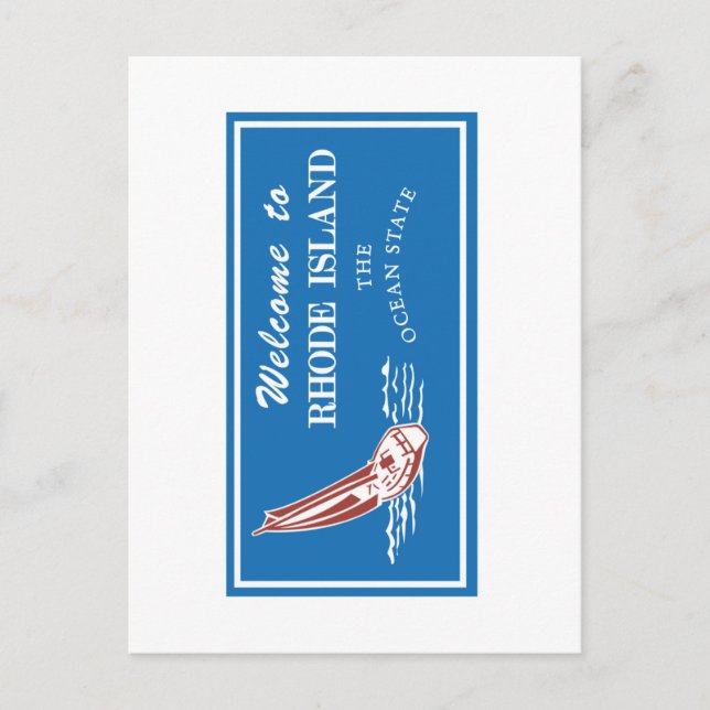 Welcome to Rhode Island - USA Road Sign Postcard (Front)