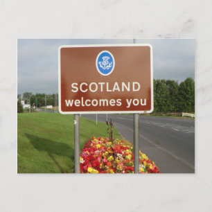 Welcome to Scotland - Anglo-Scottish Border Sign Postcard