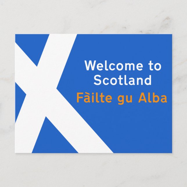 Welcome to Scotland, Sign, UK Postcard (Front)