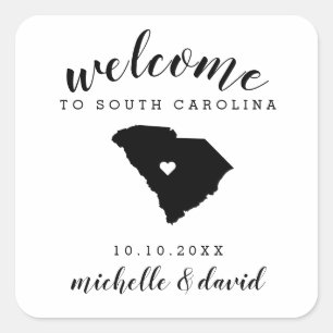Welcome to South Carolina Wedding custom favour Square Sticker