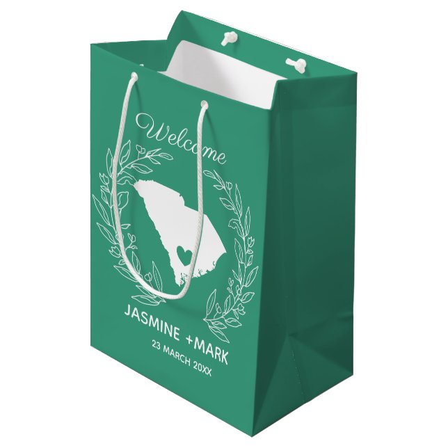 Welcome to South Carolina wedding favors custom Medium Gift Bag (Front Angled)