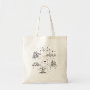 Welcome to Spooky Hollow Halloween Map Tote Bag
