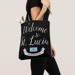Welcome to St. Lucia Destination Wedding Favour Tote Bag