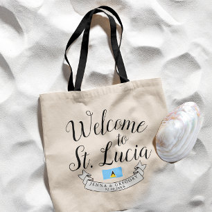 Welcome to St. Lucia Destination Wedding Favour Tote Bag