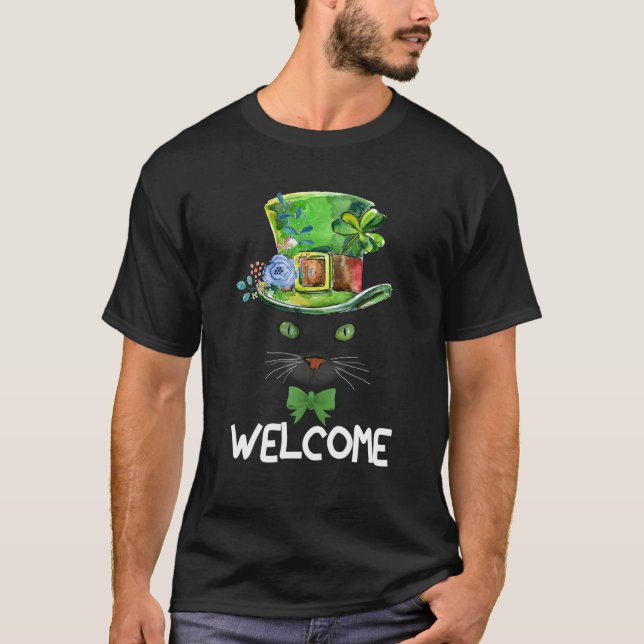 Welcome To St Patrick's Day Funny Graphic Sugar Ca T-Shirt (Front)