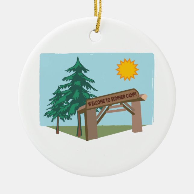 Welcome To Summer Camp! Ceramic Ornament (Front)