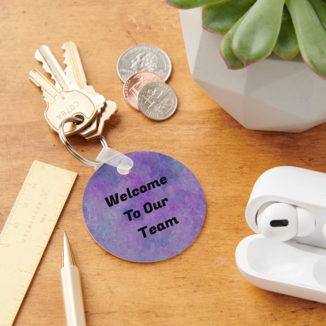 Welcome To Team Abstract Company Coworker Employee Keychain (Desk)