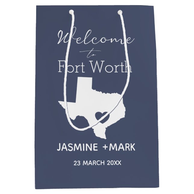 Welcome to Texas Fort Worth Custom Party  Medium G Gift Bag (Front)