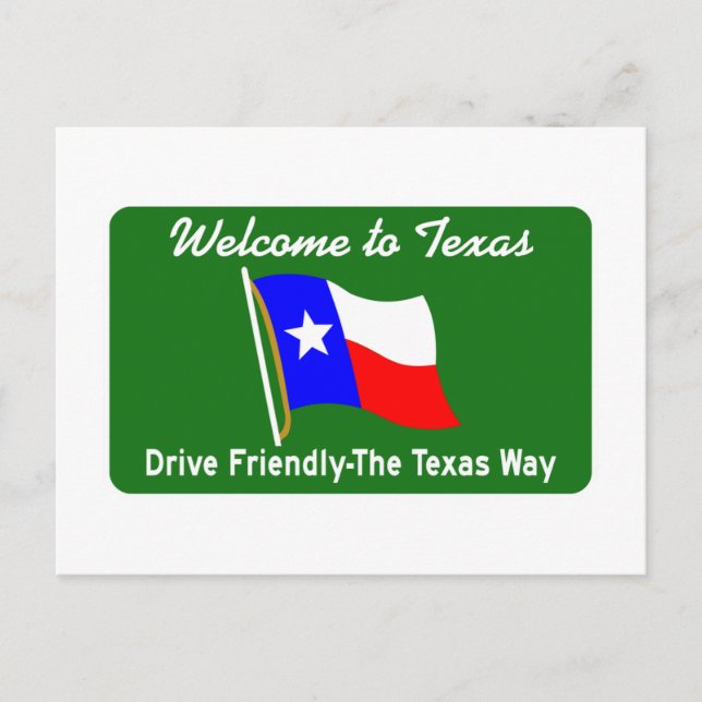 Welcome to Texas - USA Road Sign Postcard (Front)