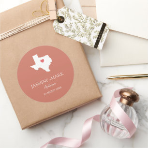 Welcome to Texas Wedding Party Custom  Classic Round Sticker