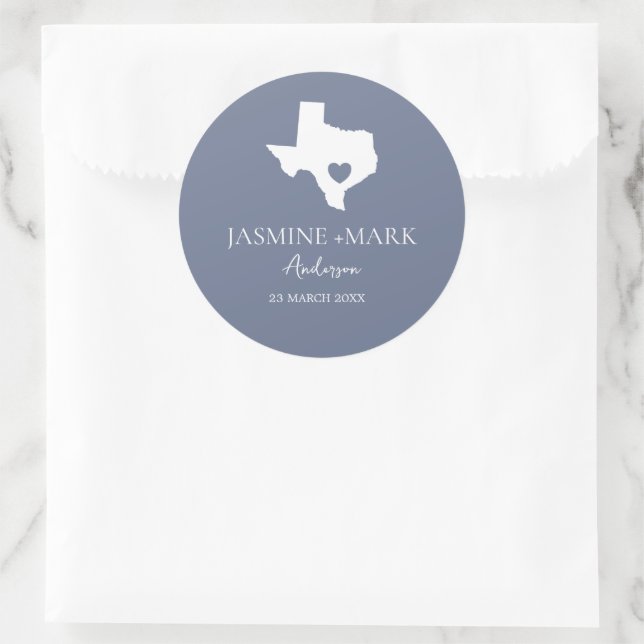 Welcome to Texas Wedding Party Custom  Classic Round Sticker (Bag)