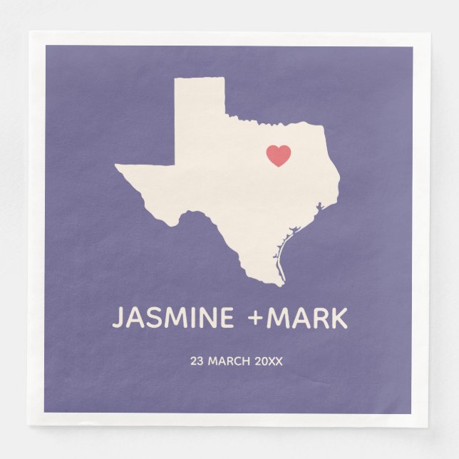 Welcome to Texas Wedding Party Custom  Napkin (Front)