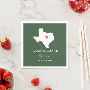 Welcome to Texas Wedding Party Custom  Napkin