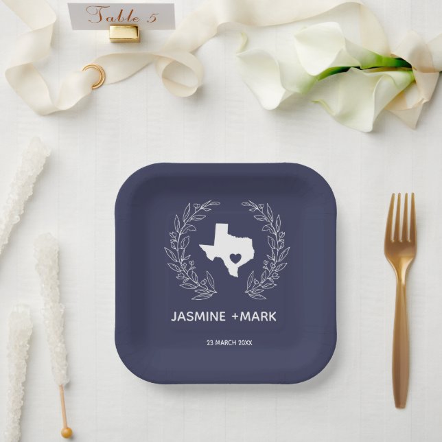 Welcome to Texas Wedding Party Custom  Paper Plate (Wedding)