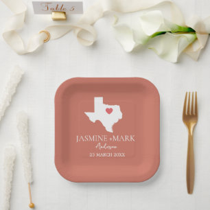 Welcome to Texas Wedding Party Custom  Paper Plate