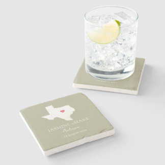 Welcome to Texas Wedding Party Custom  Stone Coaster