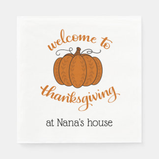 Welcome to Thanksgiving personalized napkins