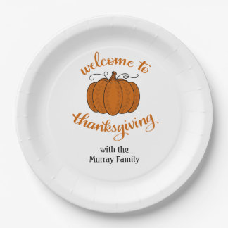 Welcome to Thanksgiving personalized plates