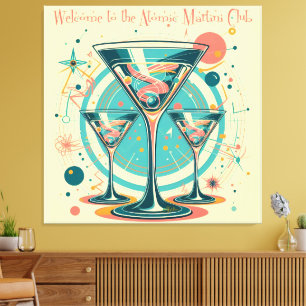 Welcome To The Atomic Martini Club Triple Play Canvas Print