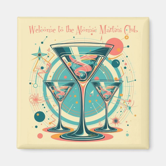 Welcome To The Atomic Martini Club Triple Play Magnet (Front)