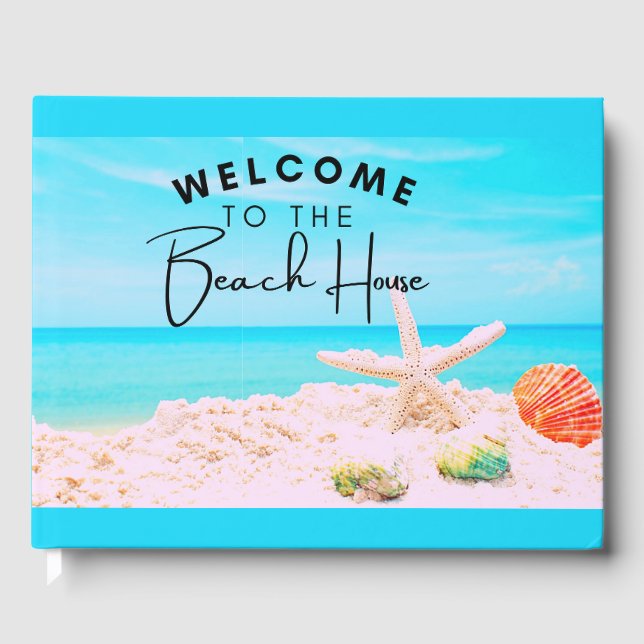 Welcome To The Beach House, Vacation Holiday  Guest Book (Front)