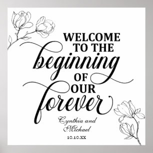 Welcome to the Beginning of our Forever Line Art Poster
