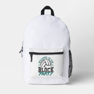 Welcome to the Block Party Volleyball Middle Block Printed Backpack