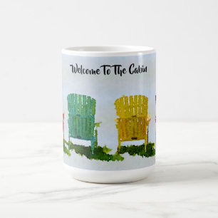 Welcome to the Cabin-Coloured Adirondack Chairs Coffee Mug