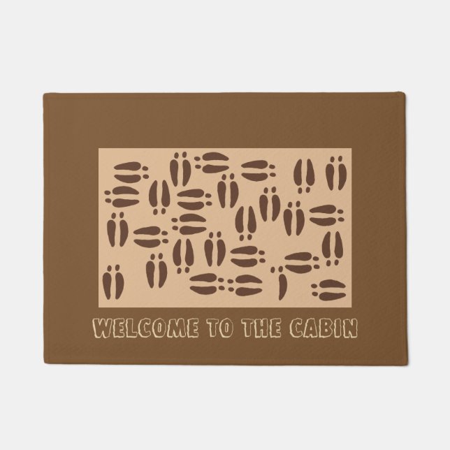 Welcome to the cabin Moose Tracks Door Mat (Front)