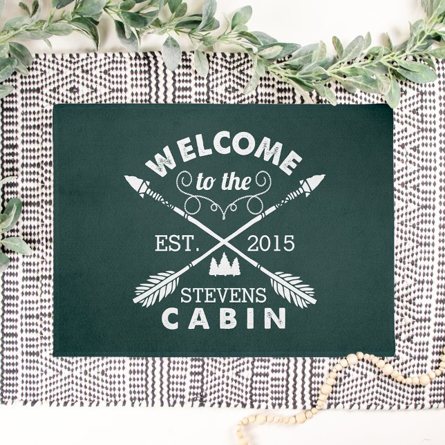 Welcome to the Cabin Personalized Doormat | Hunter (Creator Uploaded)