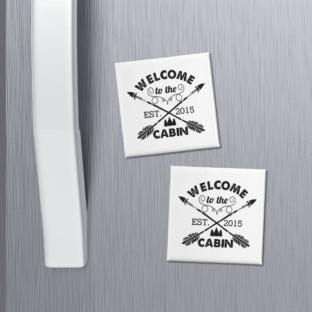 Welcome to the Cabin | Rustic Arrows & Pine Tree Magnet (Creator Uploaded)