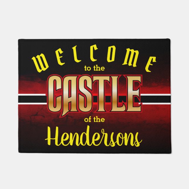 Welcome to the CASTLE of (Family Name - editable) Doormat (Front)