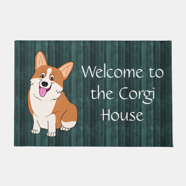 Welcome to the Chubby Corgi House Doormat (Front)