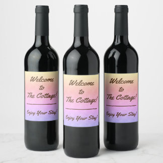 Welcome to the Cottage Guest Rental Vacation House Wine Label
