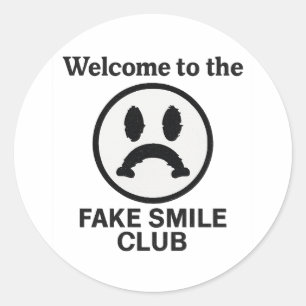 Welcome to the Fake Smile Club – Sad Clown Aesthet Classic Round Sticker