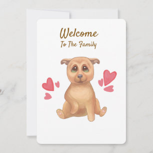 welcome to  the family adopt day  thank you card