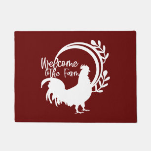 Welcome to the Farm Rooster Doormat