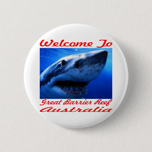 Welcome To The Great Barrier Reef Shark 2 Inch Round Button