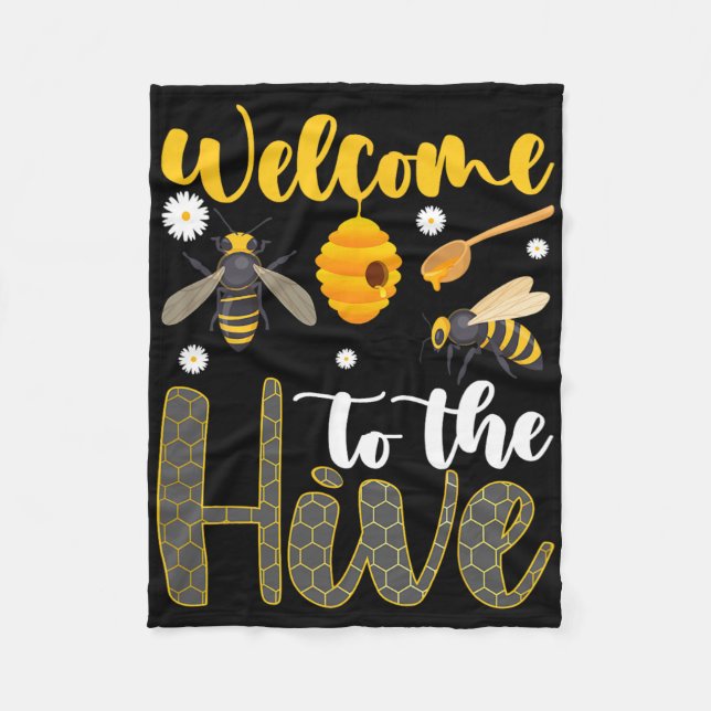 Welcome To The Hive Bee Teacher Back To School  Fleece Blanket (Front)