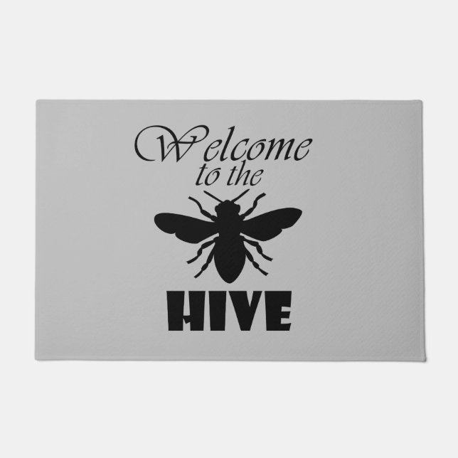 Welcome to the Hive-Grey Doormat (Front)