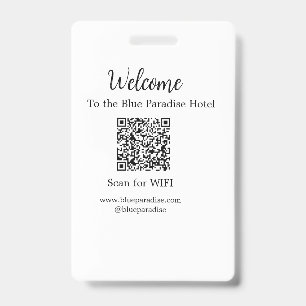 Welcome to the hotel restaurant villa scan QR WIFI Badge