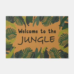 Welcome To The Jungle Mat, Tropical Design  Doormat