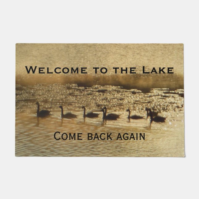 Welcome to the Lake Golden Geese Doormat (Front)