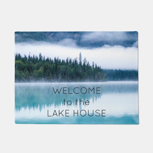 Welcome to the Lake House Reflection Nature Photo Doormat (Front)
