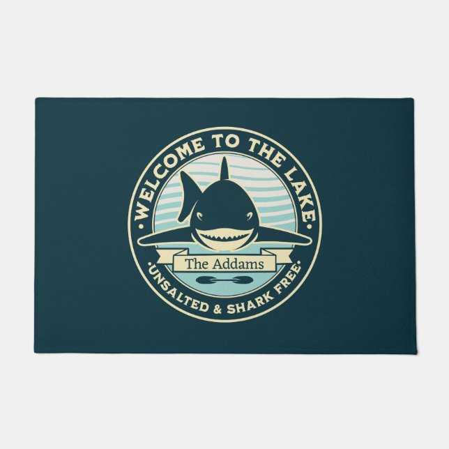 Welcome to the Lake Unsalted & Shark Free Doormat (Front)