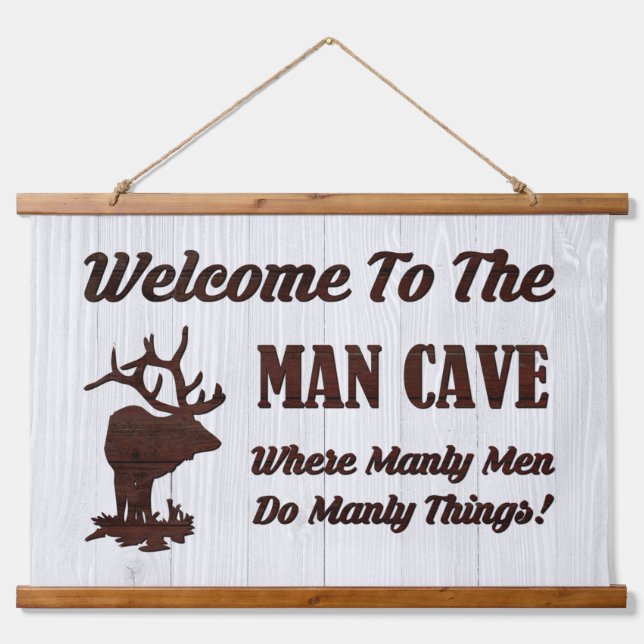 WELCOME TO THE MAN CAVE... HANGING TAPESTRY (Front)