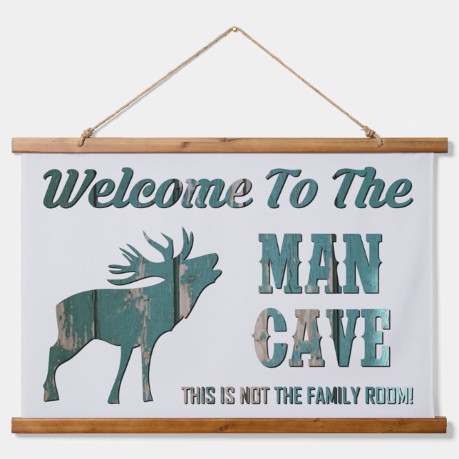 WELCOME TO THE MAN CAVE HANGING TAPESTRY (Front)