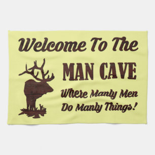 WELCOME TO THE MAN CAVE KITCHEN TOWEL